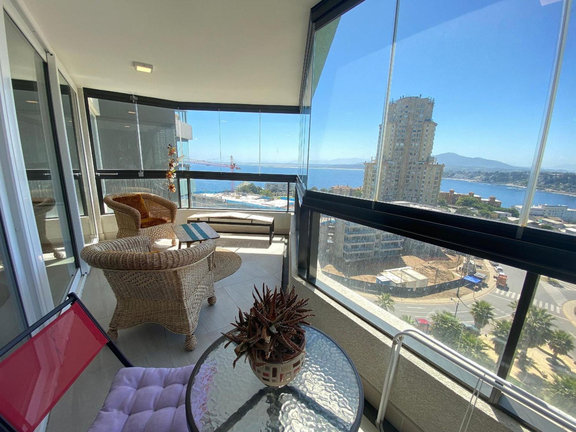 Depto Con Vista Al Mar En Costa De Montemar. Apartamento Concón